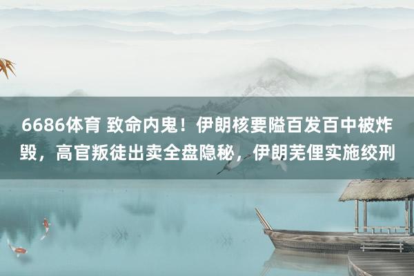 6686体育 致命内鬼！伊朗核要隘百发百中被炸毁，高官叛徒出卖全盘隐秘，伊朗芜俚实施绞刑