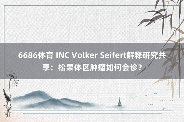 6686体育 INC Volker Seifert解释研究共享：松果体区肿瘤如何会诊？